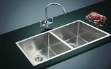 darrahopens Home & Garden > Bathroom Accessories 865x440mm Handmade Stainless Steel Undermount / Topmount Kitchen Sink with Waste