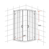 darrahopens Home & Garden > Bathroom Accessories 90 x 90cm Chrome Rounded Sliding 6mm Curved Shower Screen with Black Base