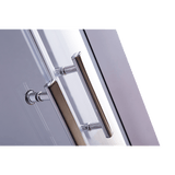 darrahopens Home & Garden > Bathroom Accessories 90 x 90cm Chrome Rounded Sliding 6mm Curved Shower Screen with Black Base