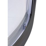 darrahopens Home & Garden > Bathroom Accessories 90 x 90cm Rounded Sliding 6mm Curved Shower Screen with Base in Black
