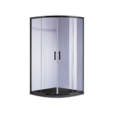 darrahopens Home & Garden > Bathroom Accessories 90 x 90cm Rounded Sliding 6mm Curved Shower Screen with Base in Black