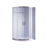 darrahopens Home & Garden > Bathroom Accessories 90 x 90cm Rounded Sliding 6mm Curved Shower Screen with Base in Chrome