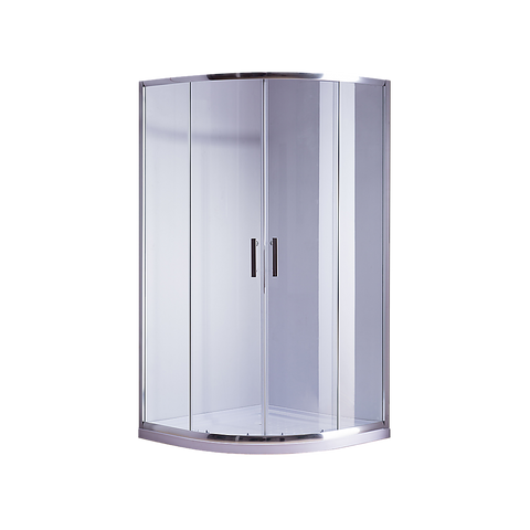 darrahopens Home & Garden > Bathroom Accessories 90 x 90cm Rounded Sliding 6mm Curved Shower Screen with Base in Chrome