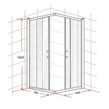 darrahopens Home & Garden > Bathroom Accessories 900 x 1000mm Sliding Door Nano Safety Glass Shower Screen By Della Francesca