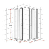 darrahopens Home & Garden > Bathroom Accessories 900 x 1000mm Sliding Door Nano Safety Glass Shower Screen By Della Francesca
