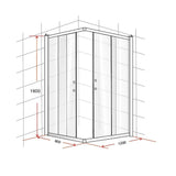 darrahopens Home & Garden > Bathroom Accessories 900 x 1200mm Sliding Door Nano Safety Glass Shower Screen By Della Francesca