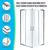 darrahopens Home & Garden > Bathroom Accessories 900 x 1200mm Sliding Door Nano Safety Glass Shower Screen By Della Francesca