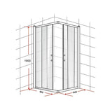 darrahopens Home & Garden > Bathroom Accessories 900 x 800mm Sliding Door Nano Safety Glass Shower Screen By Della Francesca
