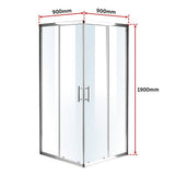 darrahopens Home & Garden > Bathroom Accessories 900 x 900mm Sliding Door Nano Safety Glass Shower Screen By Della Francesca
