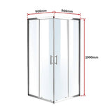 darrahopens Home & Garden > Bathroom Accessories 900 x 900mm Sliding Door Nano Safety Glass Shower Screen By Della Francesca