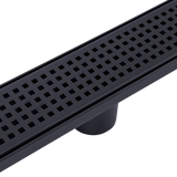 darrahopens Home & Garden > Bathroom Accessories 900mm Bathroom Shower Black Grate Drain w/Centre outlet Floor Waste Square Pattern