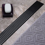 darrahopens Home & Garden > Bathroom Accessories 900mm Bathroom Shower Black Grate Drain w/Centre outlet Floor Waste Square Pattern
