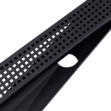 darrahopens Home & Garden > Bathroom Accessories 900mm Bathroom Shower Black Grate Drain w/Centre outlet Floor Waste Square Pattern