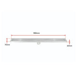 darrahopens Home & Garden > Bathroom Accessories 900mm Bathroom Shower Stainless Steel Grate Drain w/Centre outlet Floor Waste Square Pattern