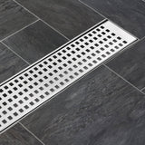 darrahopens Home & Garden > Bathroom Accessories 900mm Bathroom Shower Stainless Steel Grate Drain w/Centre outlet Floor Waste Square Pattern