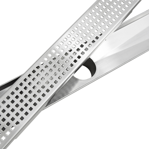 darrahopens Home & Garden > Bathroom Accessories 900mm Bathroom Shower Stainless Steel Grate Drain w/Centre outlet Floor Waste Square Pattern