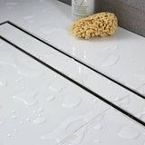 darrahopens Home & Garden > Bathroom Accessories 900mm Tile Insert Bathroom Shower Stainless Steel Grate Drain w/Centre outlet Floor Waste