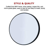 darrahopens Home & Garden > Bathroom Accessories 90cm Round Wall Mirror Bathroom Makeup Mirror by Della Francesca