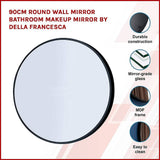 darrahopens Home & Garden > Bathroom Accessories 90cm Round Wall Mirror Bathroom Makeup Mirror by Della Francesca