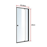 darrahopens Home & Garden > Bathroom Accessories Adjustable Semi Frameless Shower Screen (82~90) x 195cm Australian Safety Glass