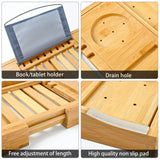 Darrahopens Home & Garden > Bathroom Accessories Bamboo Bathtub Bath tub Tray Table Caddy Tray Cellphone,Book,Tray Wineglass Holder