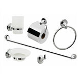 Darrahopens Home & Garden > Bathroom Accessories Bathroom Accessories Set 6 Piece Pack Chrome Wall Mounted Easy Fittings