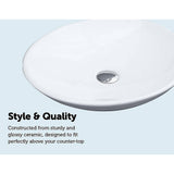 darrahopens Home & Garden > Bathroom Accessories Bathroom Ceramic Oval Above Countertop Basin for Vanity