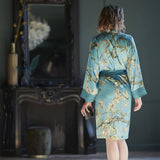 Darrahopens Home & Garden > Bathroom Accessories Bedding House Van Gogh Almond Blossom Blue Kimono Bath Robe Large/Extra Large