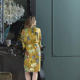Darrahopens Home & Garden > Bathroom Accessories Bedding House Van Gogh Partout des Fleurs Gold Kimono Bath Robe Small/Medium
