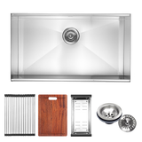 darrahopens Home & Garden > Bathroom Accessories BRIENZ 32-inch Nano Workstation Ledge Undermount 16 Gauge Stainless Steel Kitchen Sink Single Bowl