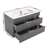 darrahopens Home & Garden > Bathroom Accessories Cefito 900mm Bathroom Vanity Cabinet Basin Unit Sink Storage Wall Mounted Cement