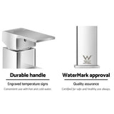 darrahopens Home & Garden > Bathroom Accessories Cefito Basin Mixer Tap Faucet Bathroom Vanity Counter Top WELS Standard Brass Silver