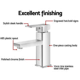 darrahopens Home & Garden > Bathroom Accessories Cefito Basin Mixer Tap Faucet Bathroom Vanity Counter Top WELS Standard Brass Silver