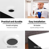 darrahopens Home & Garden > Bathroom Accessories Cefito Ceramic Bathroom Basin Sink Vanity Above Counter Basins Bowl Black White
