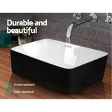 darrahopens Home & Garden > Bathroom Accessories Cefito Ceramic Bathroom Basin Sink Vanity Above Counter Basins Bowl Black White