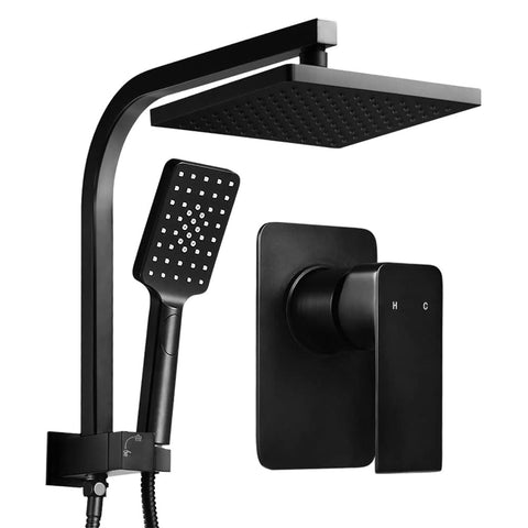 darrahopens Home & Garden > Bathroom Accessories Cefito WELS 8'' Rain Shower Head Mixer Square Handheld High Pressure Wall Black