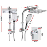 darrahopens Home & Garden > Bathroom Accessories Cefito WELS 8'' Rain Shower Head Mixer Square Handheld High Pressure Wall Chrome