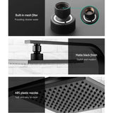 darrahopens Home & Garden > Bathroom Accessories Cefito WElS 8'' Rain Shower Head Mixer Square High Pressure Wall Arm DIY Black