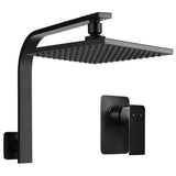 darrahopens Home & Garden > Bathroom Accessories Cefito WElS 8'' Rain Shower Head Mixer Square High Pressure Wall Arm DIY Black