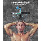 darrahopens Home & Garden > Bathroom Accessories Cefito WElS 8'' Rain Shower Head Set Square High Pressure Wall Arm DIY Black
