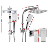 darrahopens Home & Garden > Bathroom Accessories Cefito WELS 8'' Rain Shower Head Taps Square Handheld High Pressure Wall Chrome