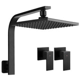 darrahopens Home & Garden > Bathroom Accessories Cefito WElS 8'' Rain Shower Head Taps Square High Pressure Wall Arm DIY Black