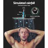darrahopens Home & Garden > Bathroom Accessories Cefito WELS 9'' Rain Shower Head Mixer Round Handheld High Pressure Wall Black