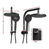 darrahopens Home & Garden > Bathroom Accessories Cefito WELS 9'' Rain Shower Head Mixer Round Handheld High Pressure Wall Black