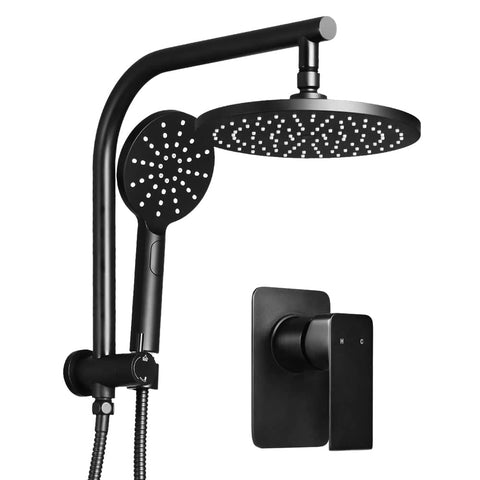 darrahopens Home & Garden > Bathroom Accessories Cefito WELS 9'' Rain Shower Head Mixer Round Handheld High Pressure Wall Black