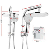 darrahopens Home & Garden > Bathroom Accessories Cefito WELS 9'' Rain Shower Head Mixer Round Handheld High Pressure Wall Chrome