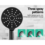 darrahopens Home & Garden > Bathroom Accessories Cefito WELS 9'' Rain Shower Head Set Round Handheld High Pressure Wall Black