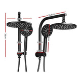darrahopens Home & Garden > Bathroom Accessories Cefito WELS 9'' Rain Shower Head Set Round Handheld High Pressure Wall Black