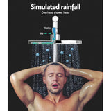 darrahopens Home & Garden > Bathroom Accessories Cefito WELS 9'' Rain Shower Head Set Round Handheld High Pressure Wall Chrome