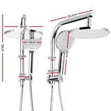 darrahopens Home & Garden > Bathroom Accessories Cefito WELS 9'' Rain Shower Head Set Round Handheld High Pressure Wall Chrome